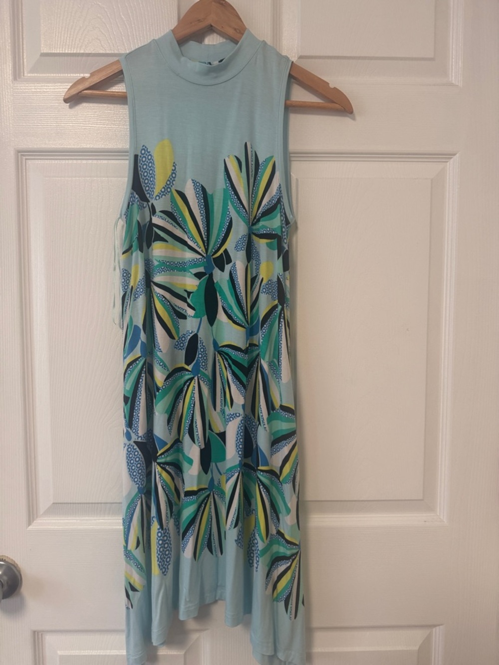 Kaari Blue Light Mint Tropical-Print Maxi Dress 4/1